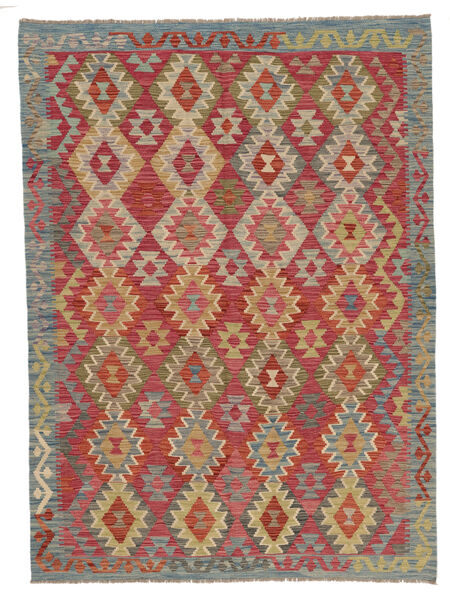 174X236 Tapete Oriental Kilim Afegão Old Style Castanho/Vermelho Escuro (Lã, Afeganistão) Carpetvista