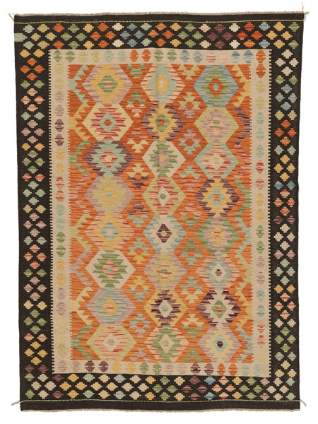  169X239 Kelim Afghan Old Stil Teppich Braun/Schwarz Afghanistan Carpetvista