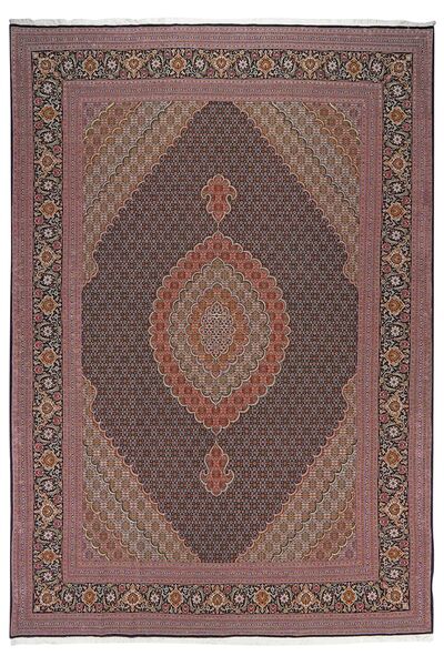  Orientalsk Tabriz 50 Raj Teppe 242X349 Mørk Rød/Svart Ull, Persia/Iran