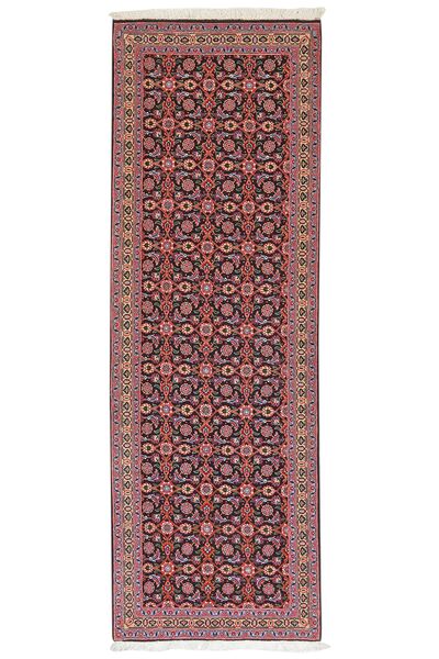 Tapete Oriental Tabriz 50 Raj 65X195 Passadeira Vermelho Escuro/Preto (Lã, Pérsia/Irão)