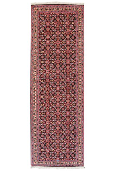  Orientalischer Täbriz 50 Raj Teppich 65X200 Läufer Dunkelrot/Schwarz Wolle, Persien/Iran