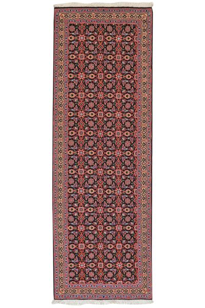  Oriental Tabriz 50 Raj Rug 65X196 Runner
 Dark Red/Black Wool, Persia/Iran