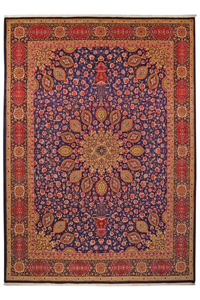 Tapete Oriental Tabriz 50 Raj 287X400 Vermelho Escuro/Preto Grande (Lã, Pérsia/Irão)