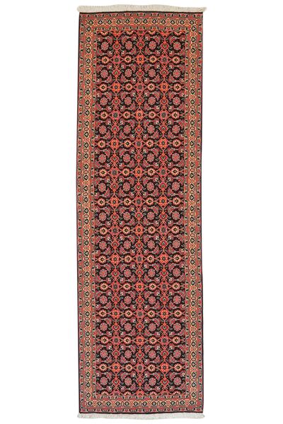  Oriental Tabriz 50 Raj Rug 62X204 Runner
 Dark Red/Black Wool, Persia/Iran