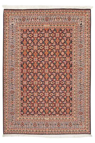 Tabriz 50 Raj Teppe 105X151 Brun/Mørk Rød Ull, Persia/Iran