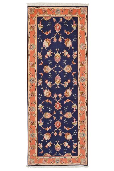 75X200 絨毯 タブリーズ 50 Raj オリエンタル 廊下 カーペット ブラック/茶色 (ウール, ペルシャ/イラン)