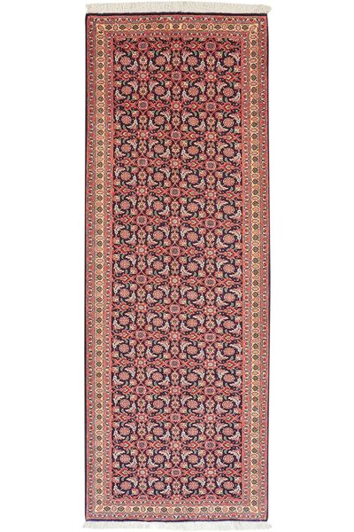  Tabriz 50 Raj Rug 69X191 Persian Wool Dark Red/Brown Small