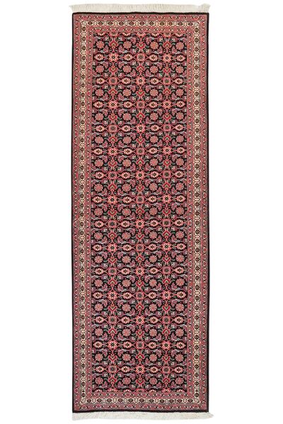  Orientalsk Tabriz 50 Raj Tæppe 65X195Løber Mørkerød/Sort Uld, Persien/Iran