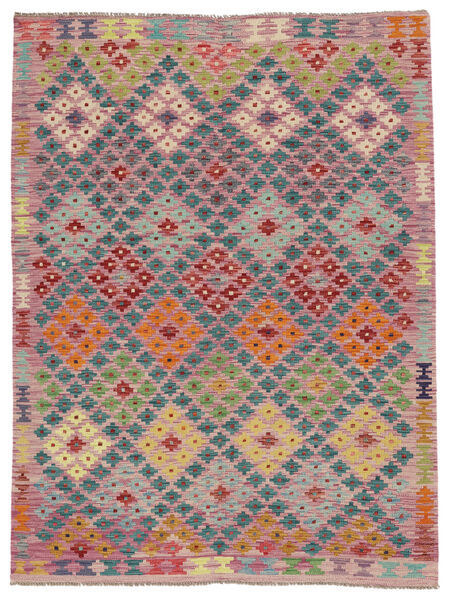  Orientalischer Kelim Afghan Old Stil Teppich 150X201 Dunkelrot/Braun Wolle, Afghanistan Carpetvista