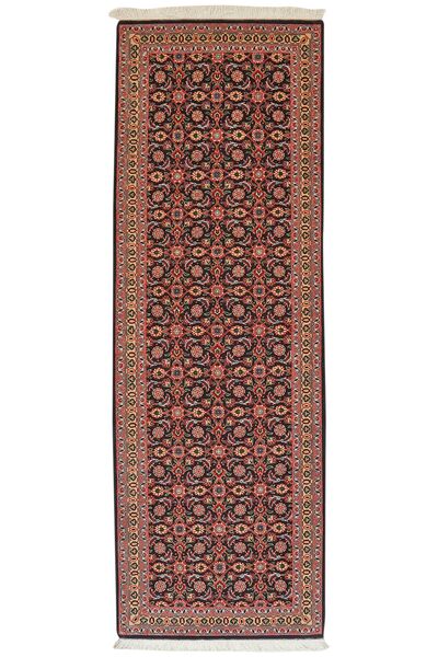  Orientalischer Täbriz 50 Raj Teppich 67X199 Läufer Dunkelrot/Schwarz Wolle, Persien/Iran