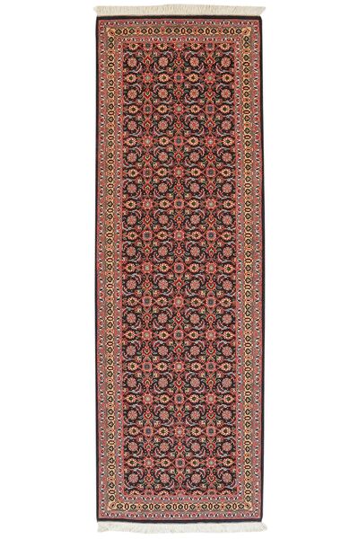  Orientalsk Tabriz 50 Raj Tæppe 65X199Løber Mørkerød/Sort Uld, Persien/Iran