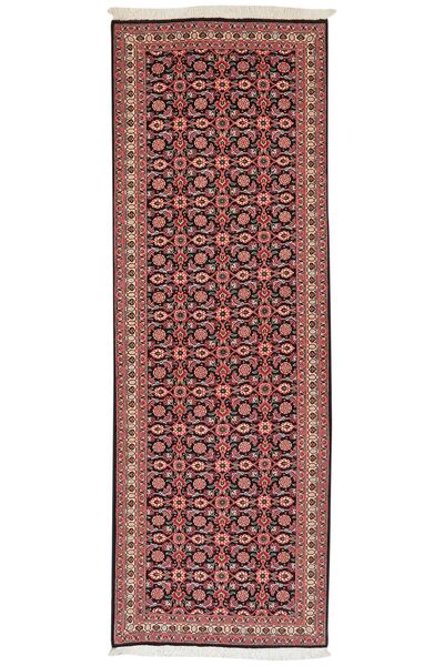  Oriental Tabriz 50 Raj Rug 66X196 Runner
 Dark Red/Black Wool, Persia/Iran