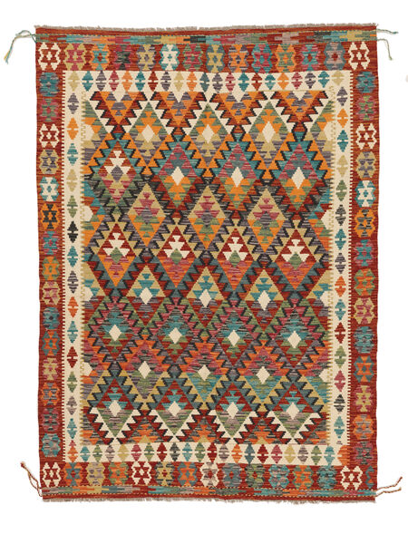  Kilim Afegão Old Style Tapete 169X233 Lã Preto/Vermelho Escuro Carpetvista