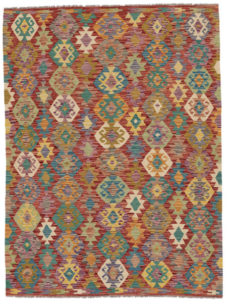 絨毯 オリエンタル キリム アフガン オールド スタイル 157X208 茶色/ダークレッド (ウール, アフガニスタン)