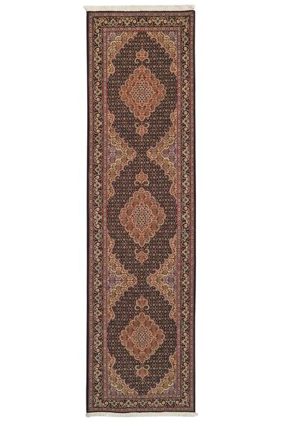  Persischer Täbriz 50 Raj Teppich 79X296 Läufer Braun/Schwarz (Wolle, Persien/Iran)