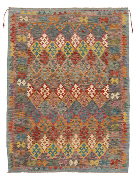  Kilim Afegão Old Style Tapete 176X242 Lã Castanho/Preto Carpetvista