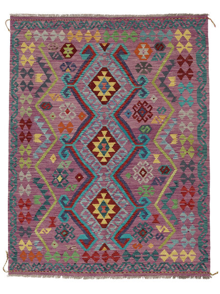 Kelim Afghan Old Stil Teppich 153X196 Dunkelrot/Dunkelrosa Wolle, Afghanistan Carpetvista