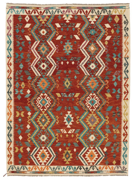  Kelim Afghan Old Stil Teppich 178X243 Dunkelrot/Schwarz Carpetvista