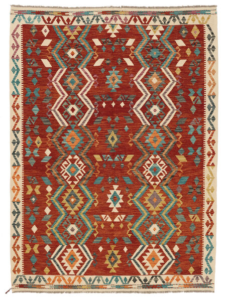 Alfombra Kilim Afghan Old Style 178X243 Rojo Oscuro/Negro (Lana, Afganistán)