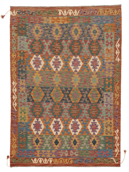  Kelim Afghan Old Style Tæppe 173X250 Brun/Mørkerød Carpetvista