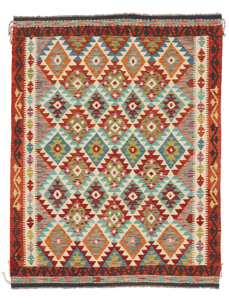  Kilim Afghan Old Style Tapis 151X196 De Laine Rouge Foncé/Vert Petit Carpetvista