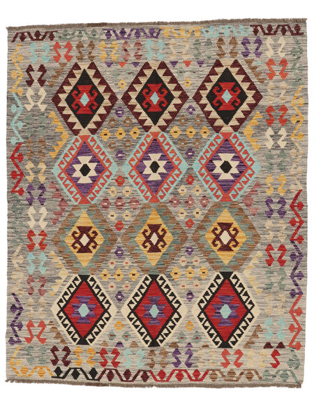  Kilim Afegão Old Style Tapete 168X201 Lã Laranja/Castanho Carpetvista