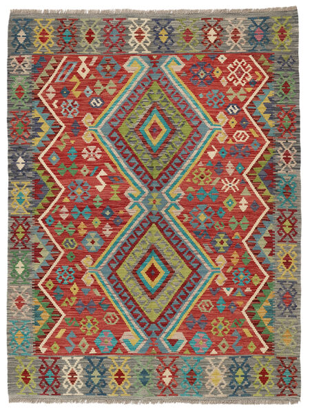 Tapete Oriental Kilim Afegão Old Style 153X202 Vermelho Escuro/Verde Escuro (Lã, Afeganistão)