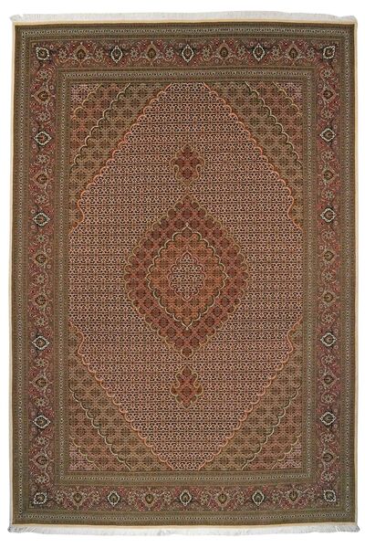 絨毯 タブリーズ 50 Raj 206X302 茶色/ブラック (ウール, ペルシャ/イラン)