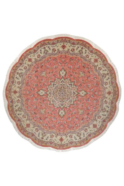  Persian Tabriz 50 Raj Rug Ø 246 Round Brown/Red (Wool, Persia/Iran)