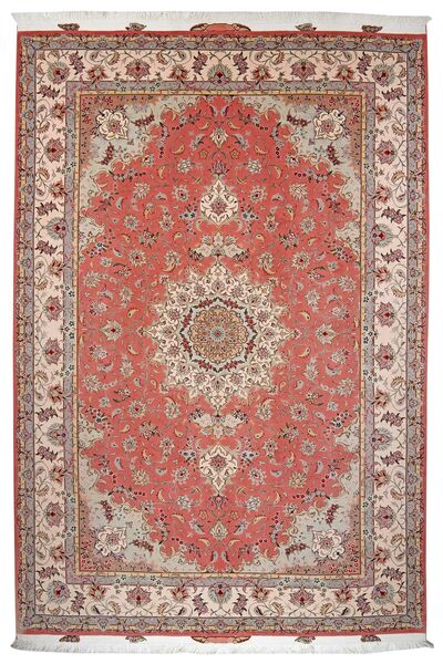 207X304 Tabriz 50 Raj Teppe Orientalsk Brun/Mørk Rød (Ull, Persia/Iran)