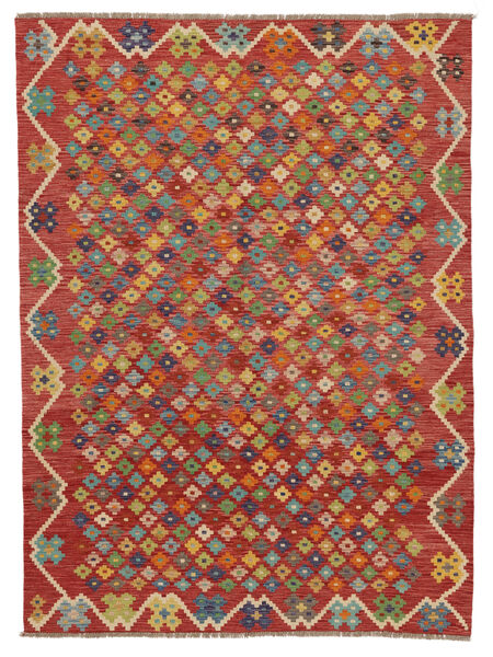  177X240 Kelim Afghan Old Stil Teppich Dunkelrot/Braun Afghanistan Carpetvista
