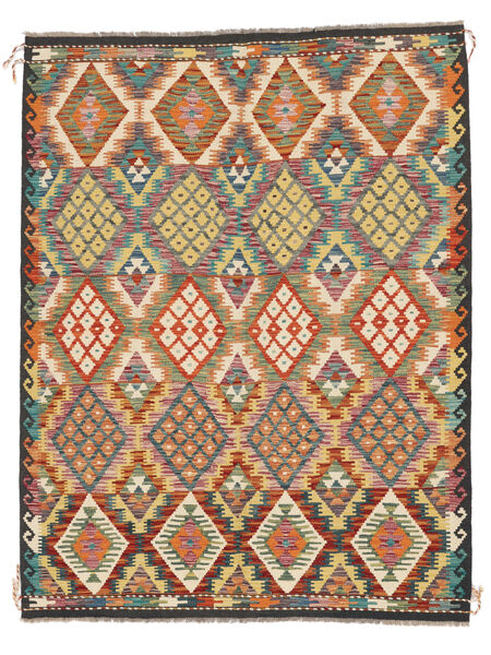 152X197 Kelim Afghan Old Style Matot Matto Itämainen Musta/Tummanpunainen (Villa, Afganistan) Carpetvista