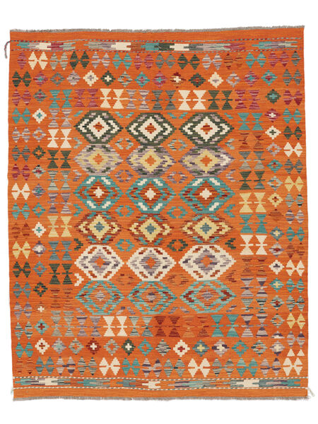  154X191 Kelim Afghan Old Stil Teppich Rot/Braun Afghanistan Carpetvista