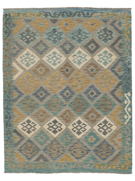 Kelim Afghan Old Stil Teppich 150X190 Dunkelgrün/Dunkelgelb Wolle, Afghanistan Carpetvista
