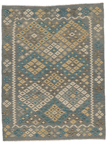  Orientalsk Kelim Afghan Old Style Teppe 149X193 Grønn/Brun Ull, Afghanistan Carpetvista