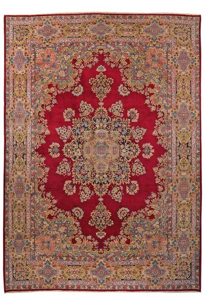 294X418 Tapete Kerman Ravar Oriental Castanho/Vermelho Escuro Grande (Lã, Pérsia/Irão)