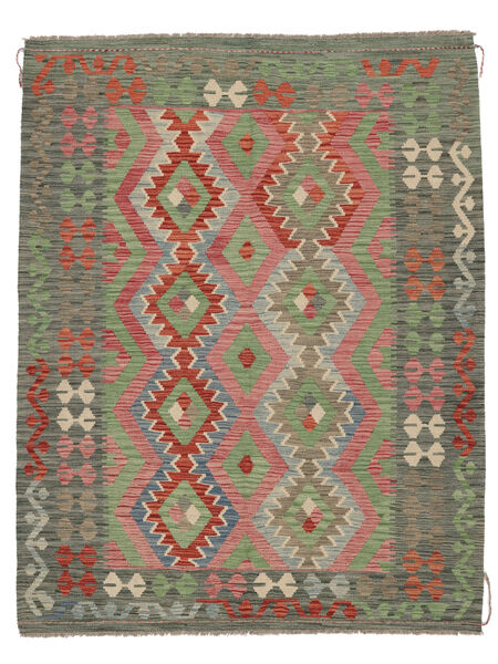  キリム アフガン オールド スタイル 絨毯 155X196 ウール グリーン/ダークグリーン 小 Carpetvista