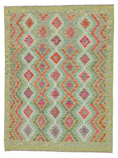  Kilim Afegão Old Style Tapete 150X197 Lã Verde/Verde Escuro Pequeno Carpetvista