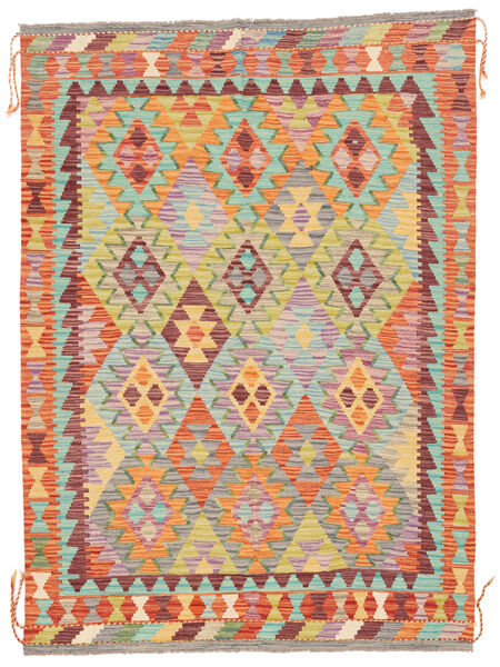 148X204 Kelim Afghan Old Stil Teppich Braun/Orange Afghanistan Carpetvista
