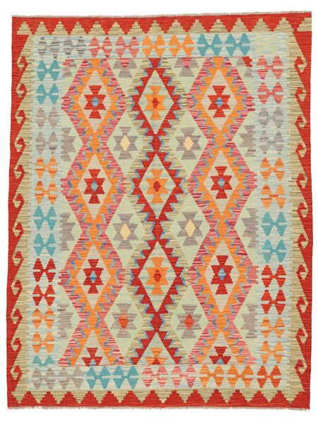  Kelim Afghan Old Style Teppe 151X195 Grønn/Rød Carpetvista