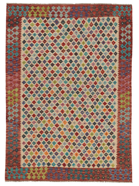 Tappeto Kilim Afghan Old Style 176X243 Rosso Scuro/Arancione (Lana, Afghanistan)