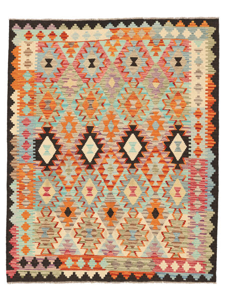 157X195 Tapete Kilim Afegão Old Style Oriental Verde/Castanho (Lã, Afeganistão) Carpetvista