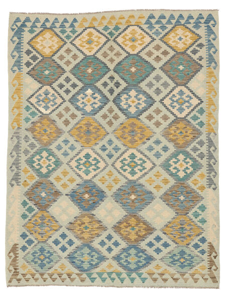 157X203 Kelim Afghan Old Stil Teppich Orientalischer Grün/Dunkelgrün (Wolle, Afghanistan) Carpetvista