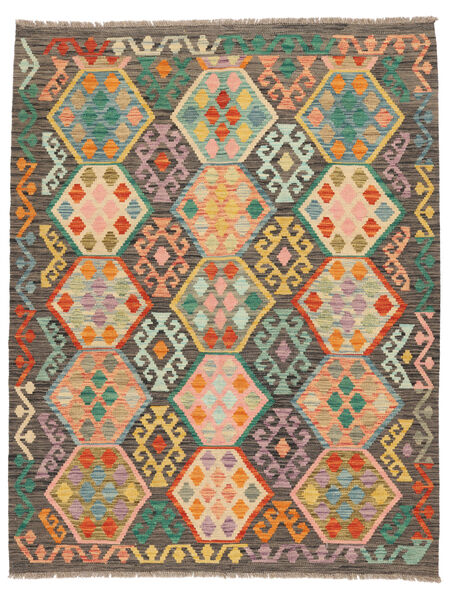 Tapete Oriental Kilim Afegão Old Style 150X193 Castanho/Preto (Lã, Afeganistão)