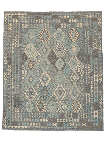  Kelim Afghan Old Style 252X298 Ullmatta Mörkgrå/Grön Stor Carpetvista