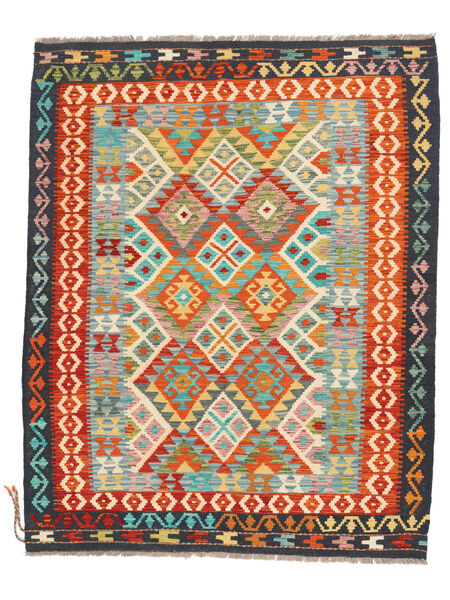 Kilim Afghan Old Style Rug 149X189 Green/Red Wool, Afghanistan Carpetvista