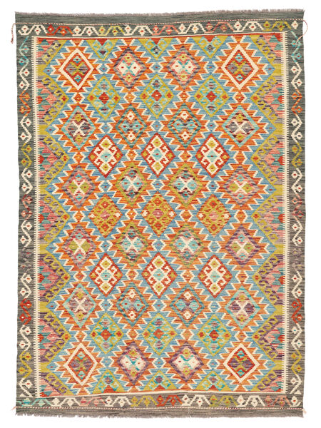  Orientalsk Kelim Afghan Old Style Teppe 149X207 Oransje/Brun Ull, Afghanistan Carpetvista