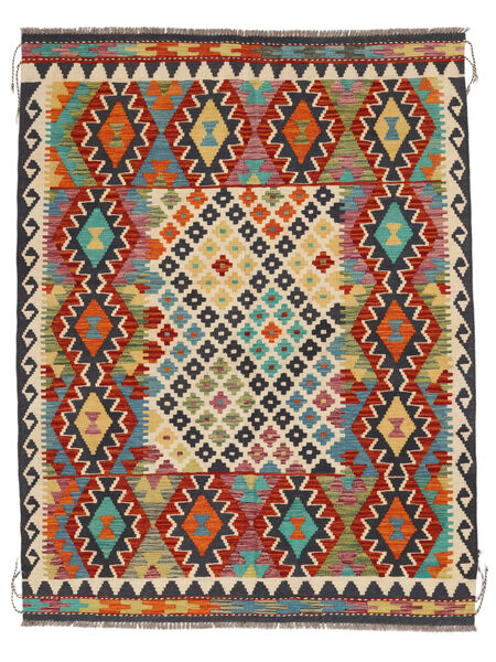 151X196 Tapete Oriental Kilim Afegão Old Style Preto/Vermelho Escuro (Lã, Afeganistão) Carpetvista