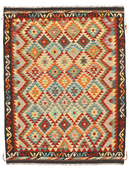  Kilim Afegão Old Style Tapete 159X204 Lã Castanho/Laranja Pequeno Carpetvista
