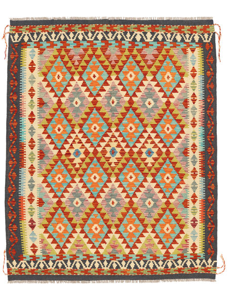  Kilim Afghan Old Style Tappeto 155X191 Di Lana Nero/Beige Piccolo Carpetvista